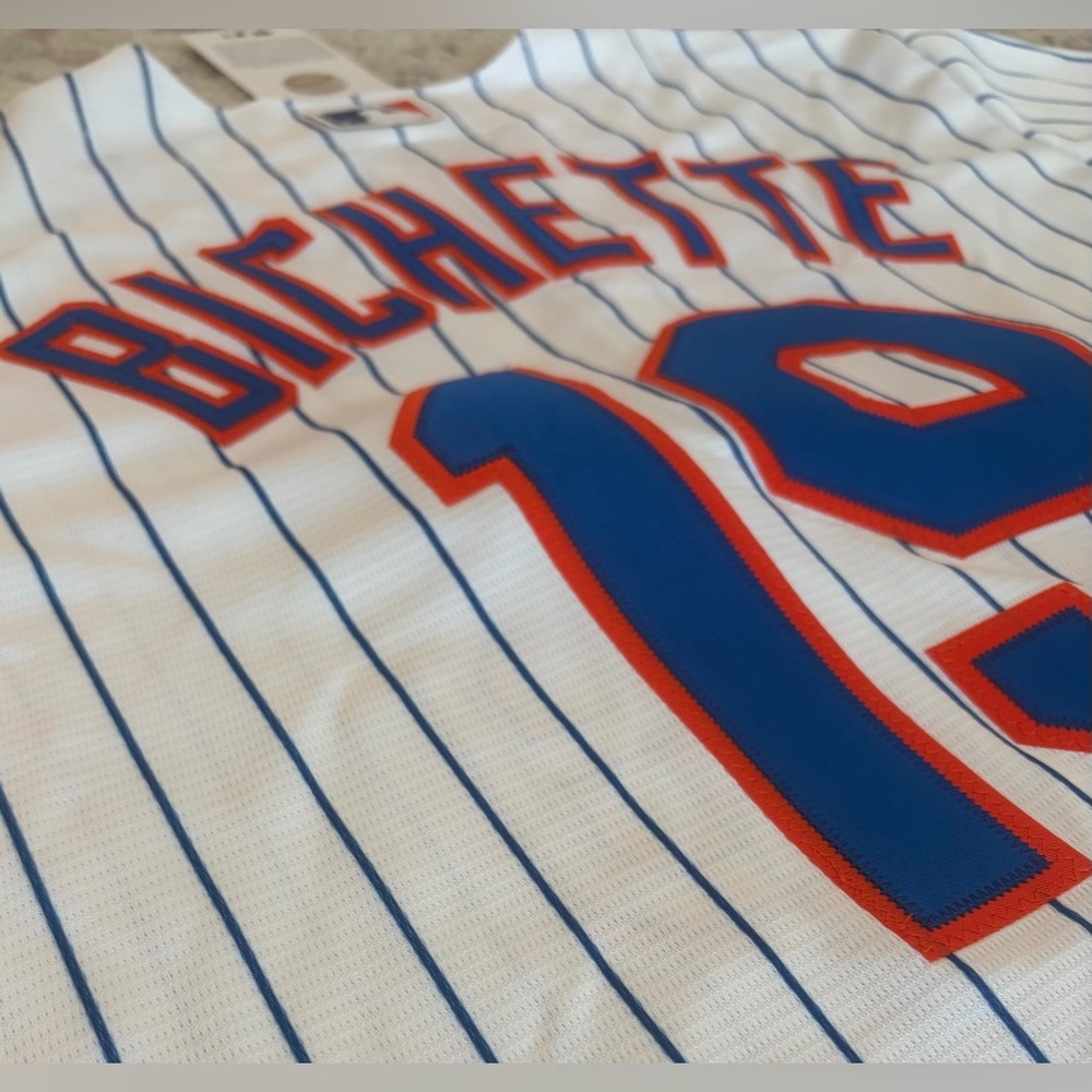 Nike Authentic New York Mets Bo Bichette #19 MLB Baseball Jersey Men's Sz: Large - Picture 8 of 9